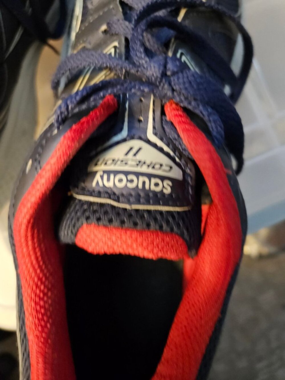 Saucony Cohesion II Navy & Red Running Sneakers Men Size 11 - Picture 11 of 12